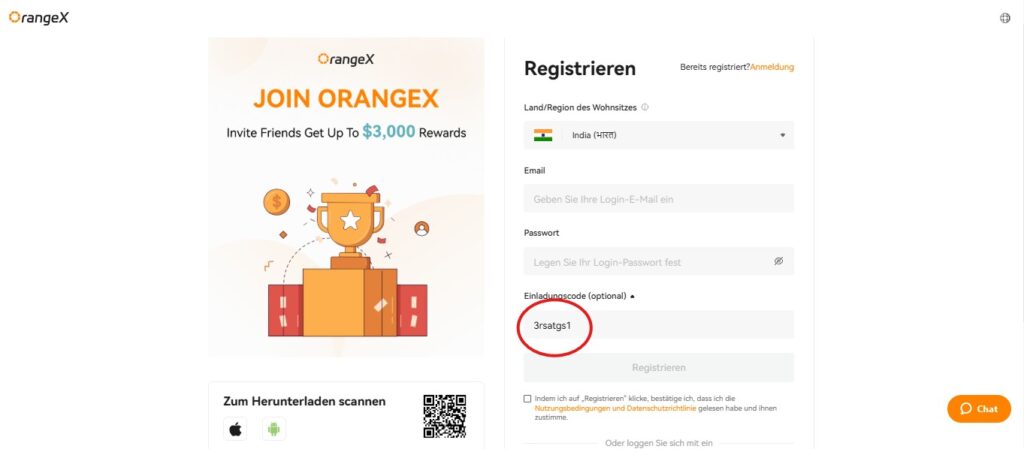 OrangeX Invitation Code