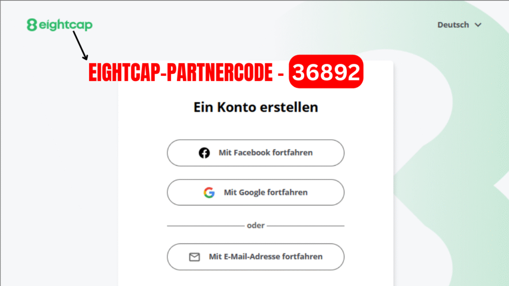 Eightcap-Partnercode 36892 – Bis zu 469 € Bonus & 50% Rabatt