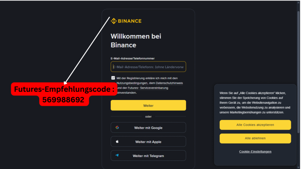 Binance Futures Empfehlungscode – 600€ Bonus + 20% Rabatt