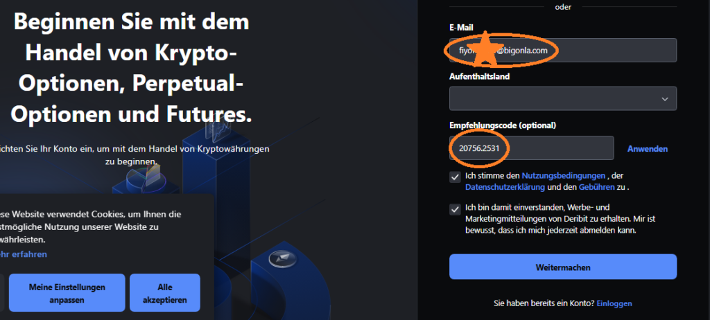 Deribit Empfehlungscode