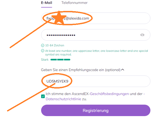 AscendEX Empfehlungscode