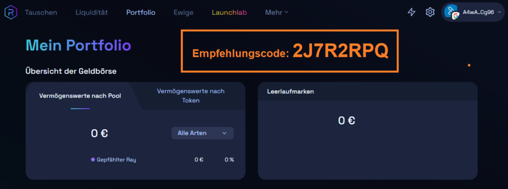 Raydium Empfehlungscode