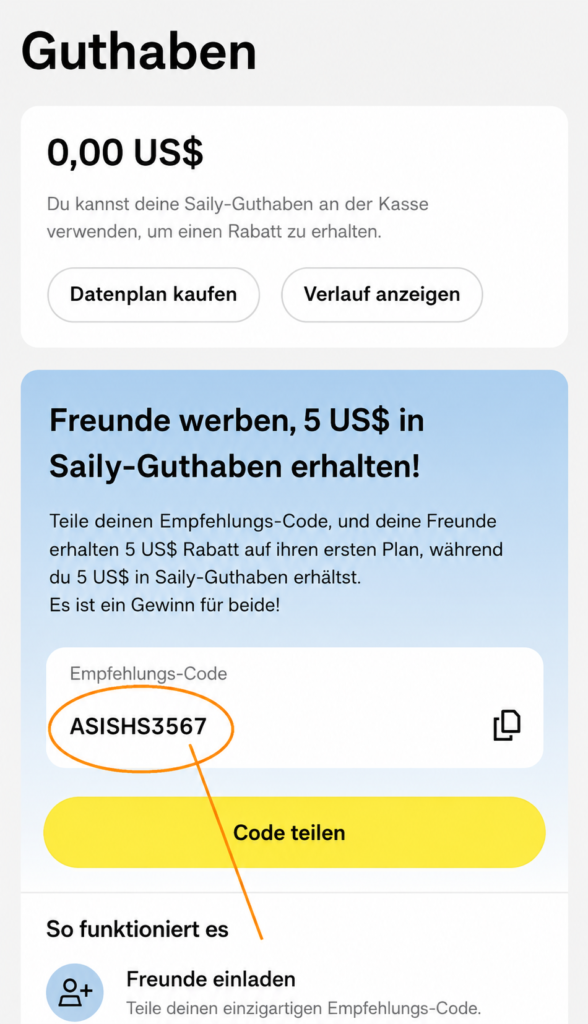 Saily eSIM Gutscheincode